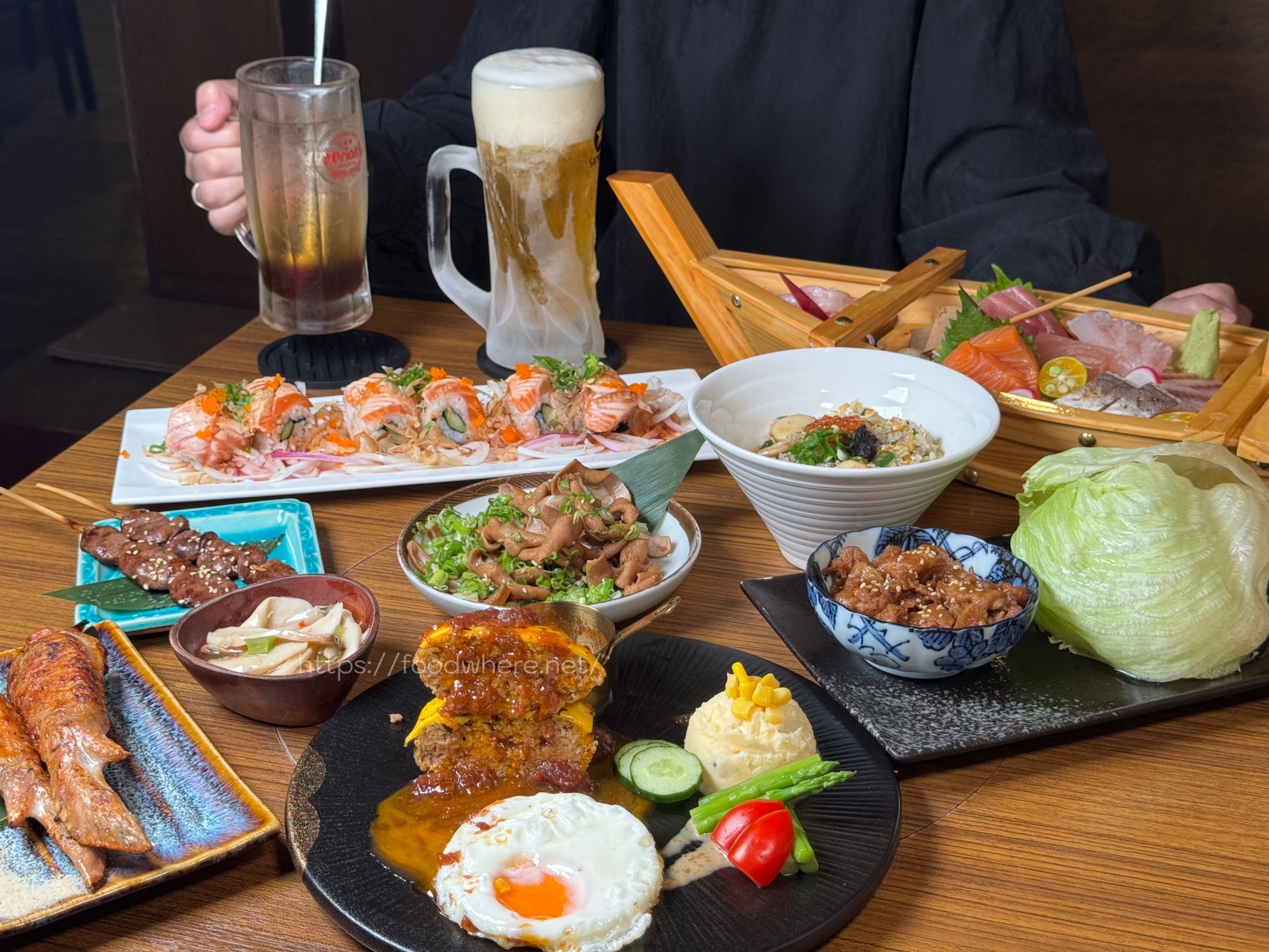 高雄串燒居酒屋推薦『金鶴串場』手打漢堡排必吃！日料、串燒類都好吃 @高雄美食底對
